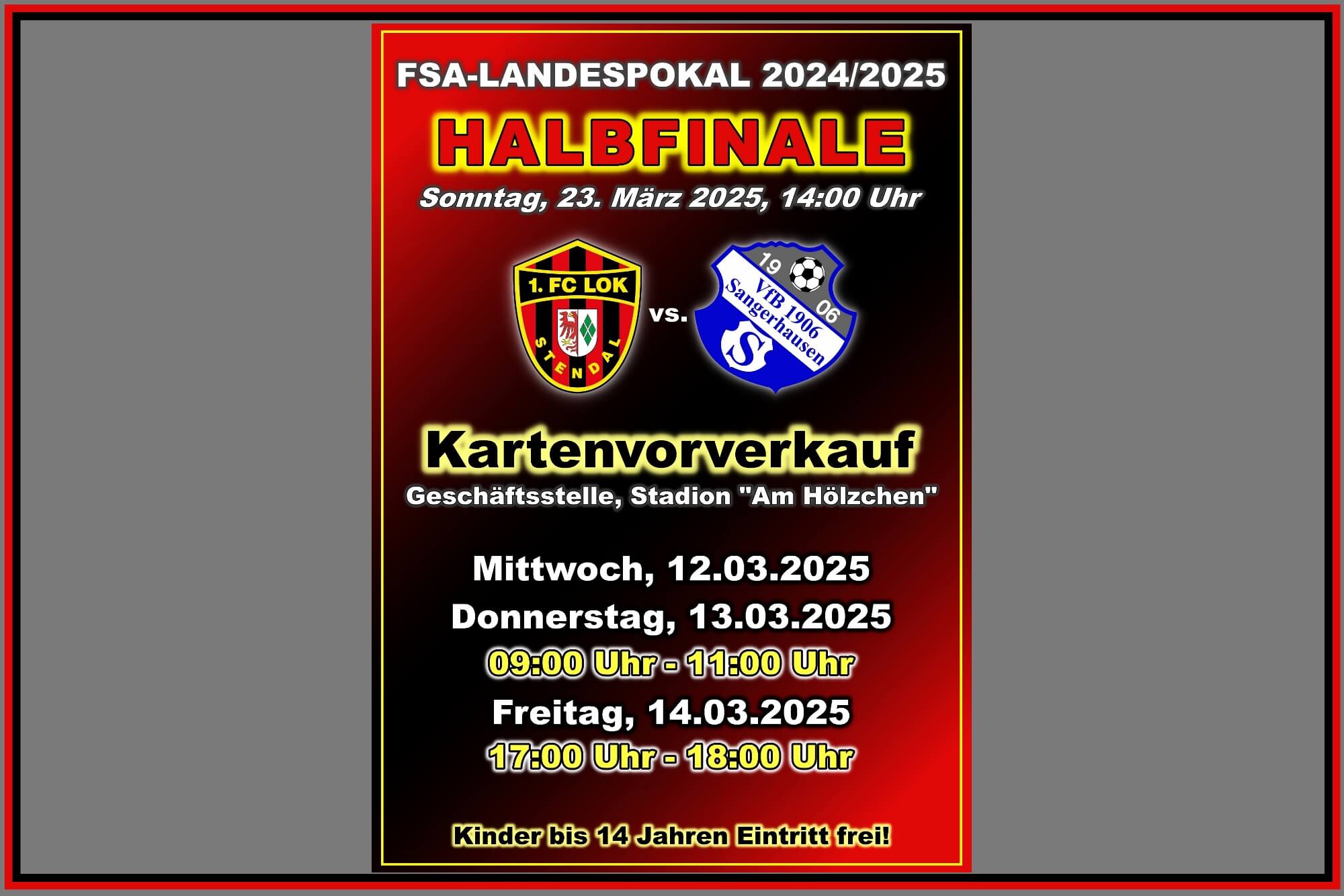 #ErsteMänner ► Pokal-Halbfinale - 1. FC Lok Stendal